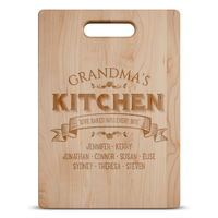 Load image into Gallery viewer, Designs by MyUtopia Shout Out:Grandma&#39;s Kitchen Love Baked Into Every Bite Personalized Engraved Maple Cutting Board
