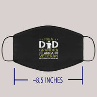 Load image into Gallery viewer, Designs by MyUtopia Shout Out:Grandpa Veteran Adult Fabric Face Mask with Elastic Ear Loops
