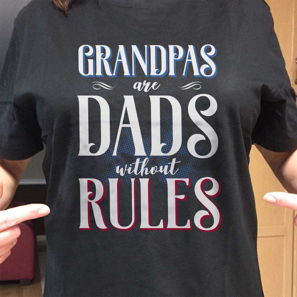 Designs by MyUtopia Shout Out:GrandPas Are Dads Without Rules Adult Unisex Cotton Short Sleeve T-Shirt