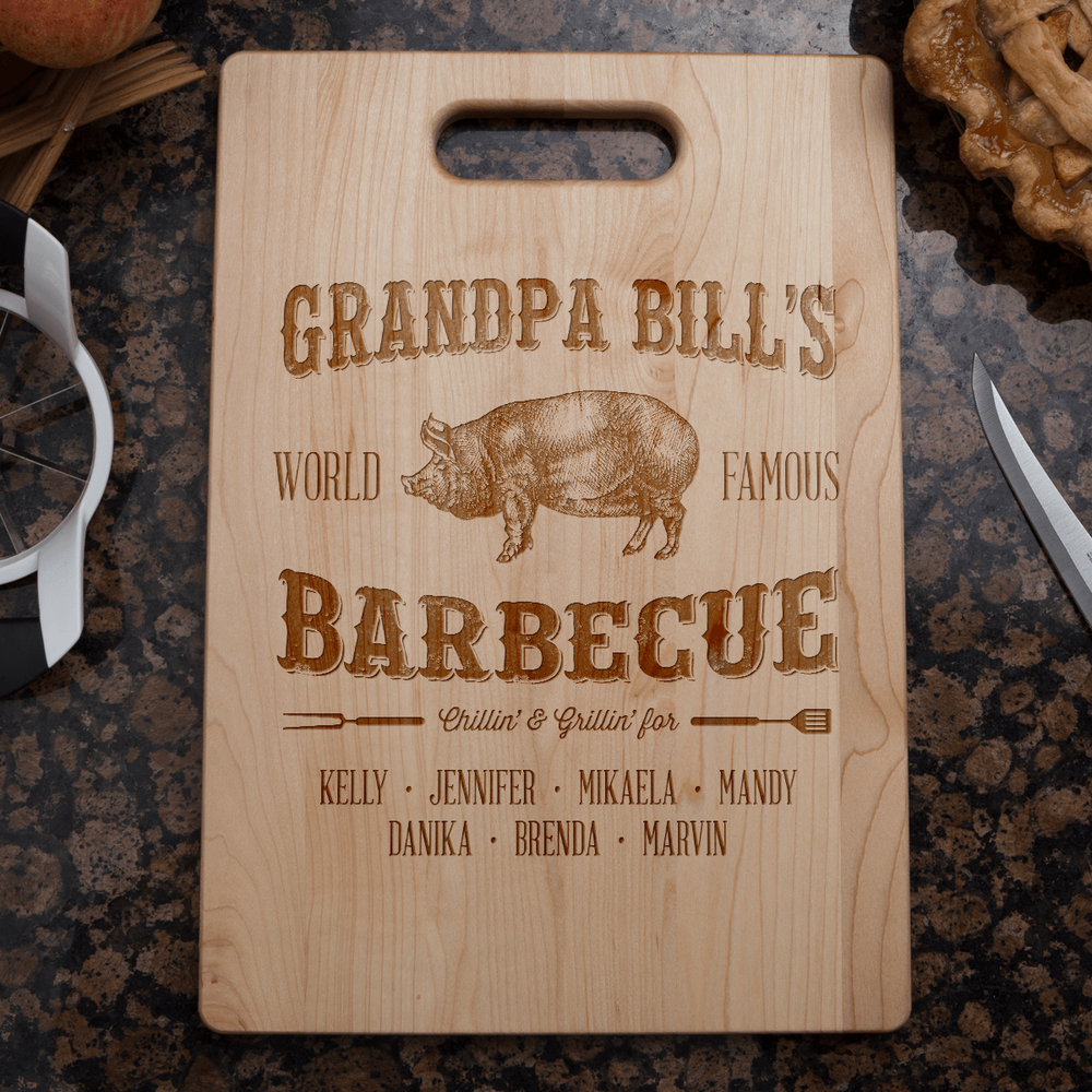 Designs by MyUtopia Shout Out:Grandpa's Barbecue Personalized Engraved Cutting Board