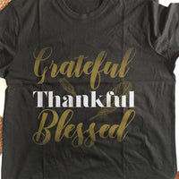 Load image into Gallery viewer, Designs by MyUtopia Shout Out:Grateful Thankful Blessed Adult Unisex Cotton Short Sleeve T-Shirt
