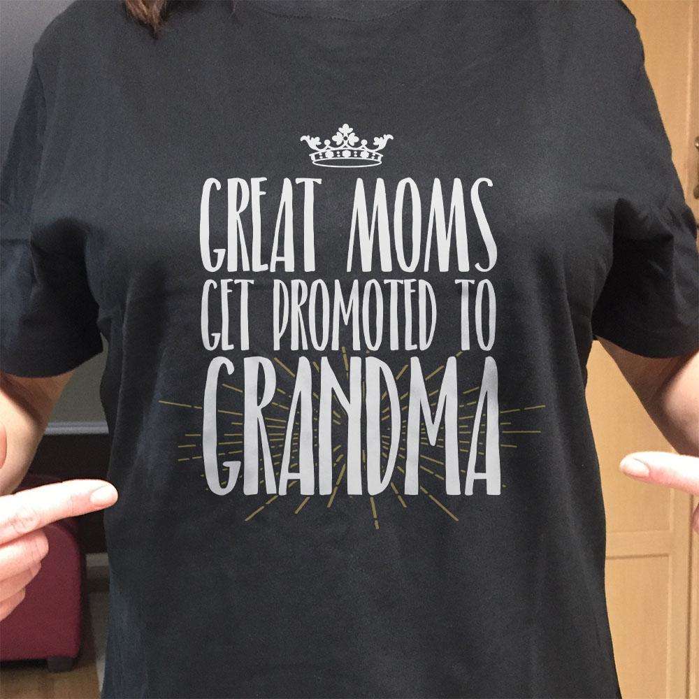 Designs by MyUtopia Shout Out:Great Moms Get Promoted To GrandMa Adult Unisex Cotton Short Sleeve T-Shirt