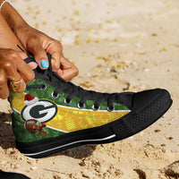 Load image into Gallery viewer, Designs by MyUtopia Shout Out:Green Bay Packers Christmas Football Pattern Canvas High Top Shoes - v2
