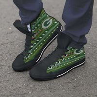 Load image into Gallery viewer, Designs by MyUtopia Shout Out:Green Bay Packers Ugly Christmas Style Canvas High Top Shoes
