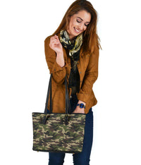 Load image into Gallery viewer, Designs by MyUtopia Shout Out:Green Camo Print pattern Faux Leather Tote bag purse
