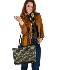 Load image into Gallery viewer, Designs by MyUtopia Shout Out:Green Camo Print pattern Faux Leather Tote bag purse
