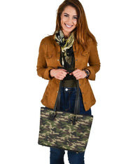 Load image into Gallery viewer, Designs by MyUtopia Shout Out:Green Camo Print pattern Faux Leather Tote bag purse
