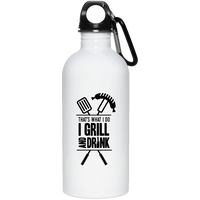 Load image into Gallery viewer, Designs by MyUtopia Shout Out:Grill and Drink 20 oz. Stainless Steel Water Bottle
