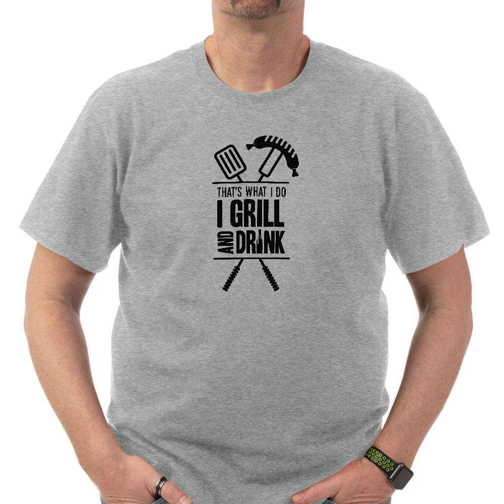 Designs by MyUtopia Shout Out:Grill and Drink Cotton T-Shirt