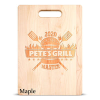 Load image into Gallery viewer, Designs by MyUtopia Shout Out:Grill Master Personalized Gift for BBQ Master - Engraved with Name and Year Maple Cutting Board,8 3/4″ X 11.5″,Cutting Board
