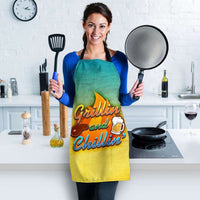 Load image into Gallery viewer, Designs by MyUtopia Shout Out:Grillin and Chillin Apron, Kitchen, Baking, BBQ, Grilling
