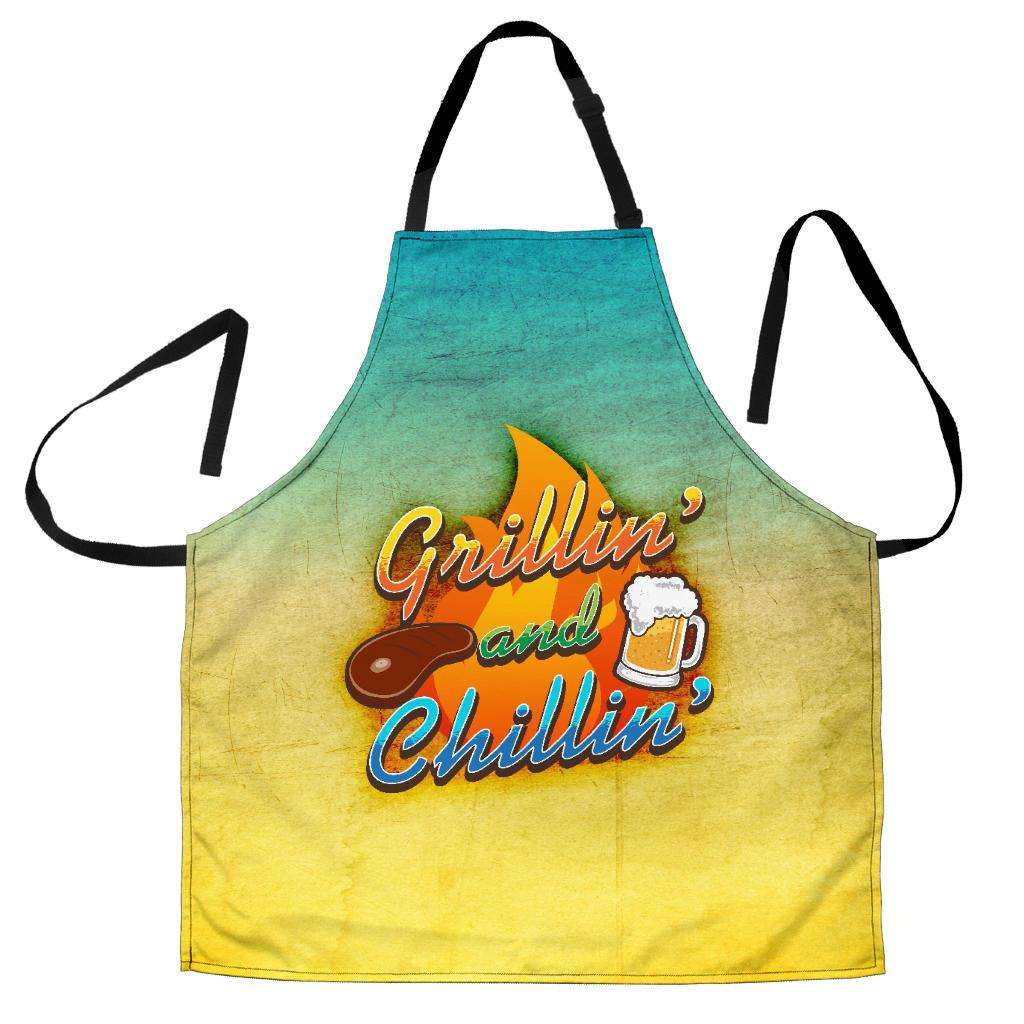 Designs by MyUtopia Shout Out:Grillin and Chillin Apron, Kitchen, Baking, BBQ, Grilling,Universal Fit,Apron