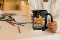 Load image into Gallery viewer, Designs by MyUtopia Shout Out:Grillin&#39; and Chillin&#39; Ceramic Coffee Mug - Black
