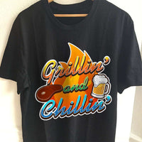 Load image into Gallery viewer, Designs by MyUtopia Shout Out:Grillin&#39; and Chillin&#39; Ultra Cotton T-Shirt
