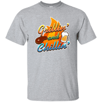 Load image into Gallery viewer, Designs by MyUtopia Shout Out:Grillin&#39; and Chillin&#39; Ultra Cotton T-Shirt,Sport Grey / S,Adult Unisex T-Shirt
