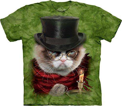 Designs by MyUtopia Shout Out:Grumpy Cat Does Christmas as Grumpenezer Scrooge Tee Shirt by the Mountain,Short Sleeve / Holiday Green / Small,Adult Unisex T-Shirt