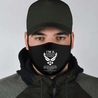 Load image into Gallery viewer, Designs by MyUtopia Shout Out:Grumpy Old Air Force Veteran Adult Fabric Face Mask with Elastic Ear Loops
