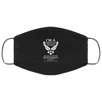 Load image into Gallery viewer, Designs by MyUtopia Shout Out:Grumpy Old Air Force Veteran Adult Fabric Face Mask with Elastic Ear Loops,3 Layer Fabric Face Mask / Black / Adult,Fabric Face Mask
