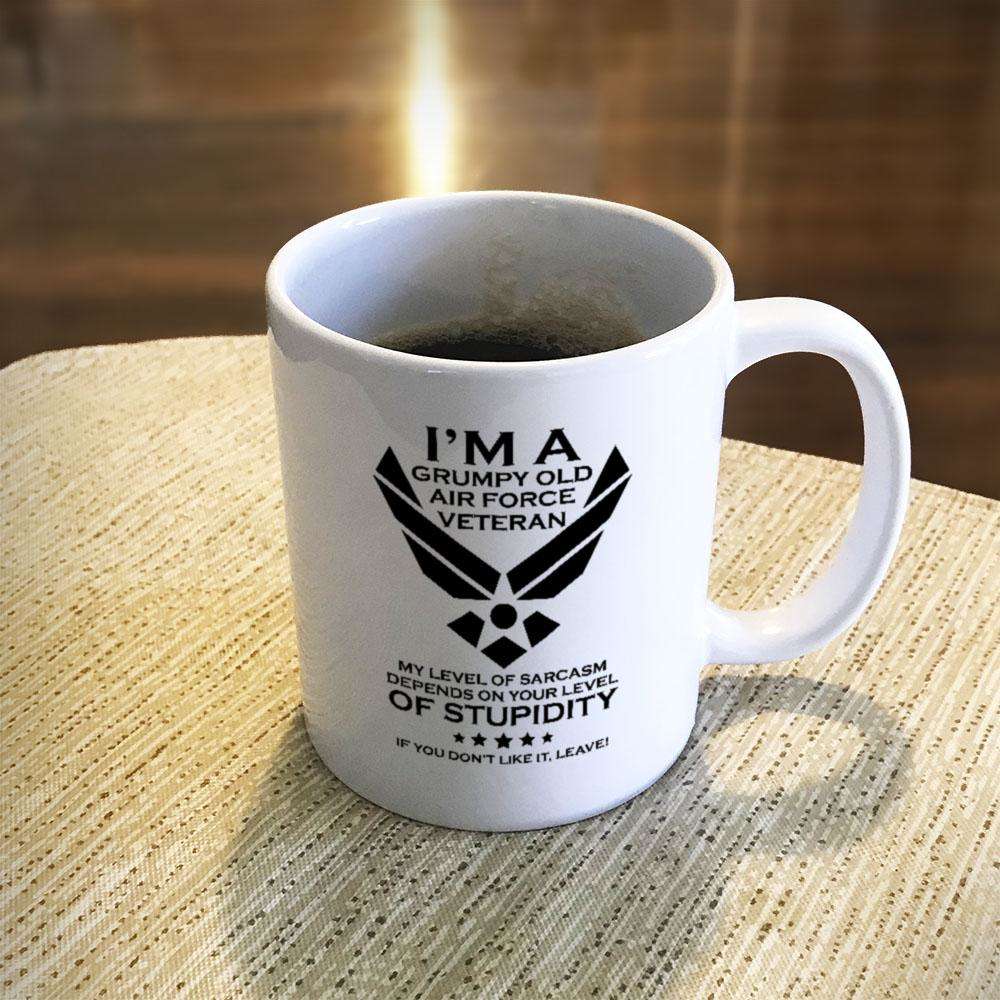 Grumpy Old Air Force Veteran Ceramic Coffee Cup | Designs by MyUtopia Shout  Out