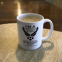 Load image into Gallery viewer, Designs by MyUtopia Shout Out:Grumpy Old Air Force Veteran Ceramic Coffee Mugs - White
