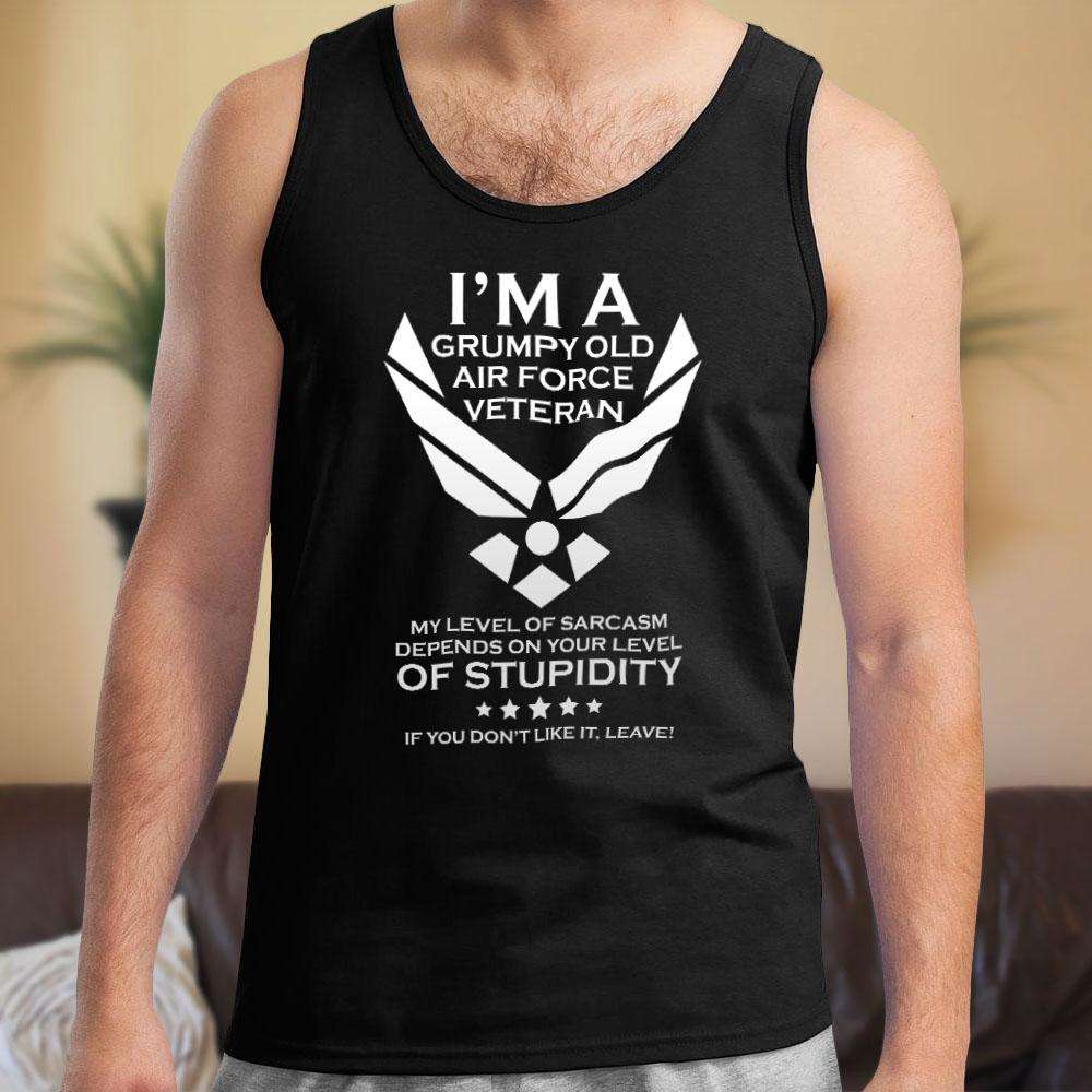 Designs by MyUtopia Shout Out:Grumpy Old Air Force Veteran Cotton Unisex Tank Top