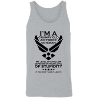 Load image into Gallery viewer, Designs by MyUtopia Shout Out:Grumpy Old Air Force Veteran Cotton Unisex Tank Top,Athletic Heather / X-Small,Tank Tops
