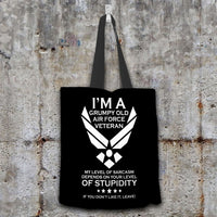 Load image into Gallery viewer, Designs by MyUtopia Shout Out:Grumpy Old Air Force Veteran Fabric Totebag Reusable Shopping Tote

