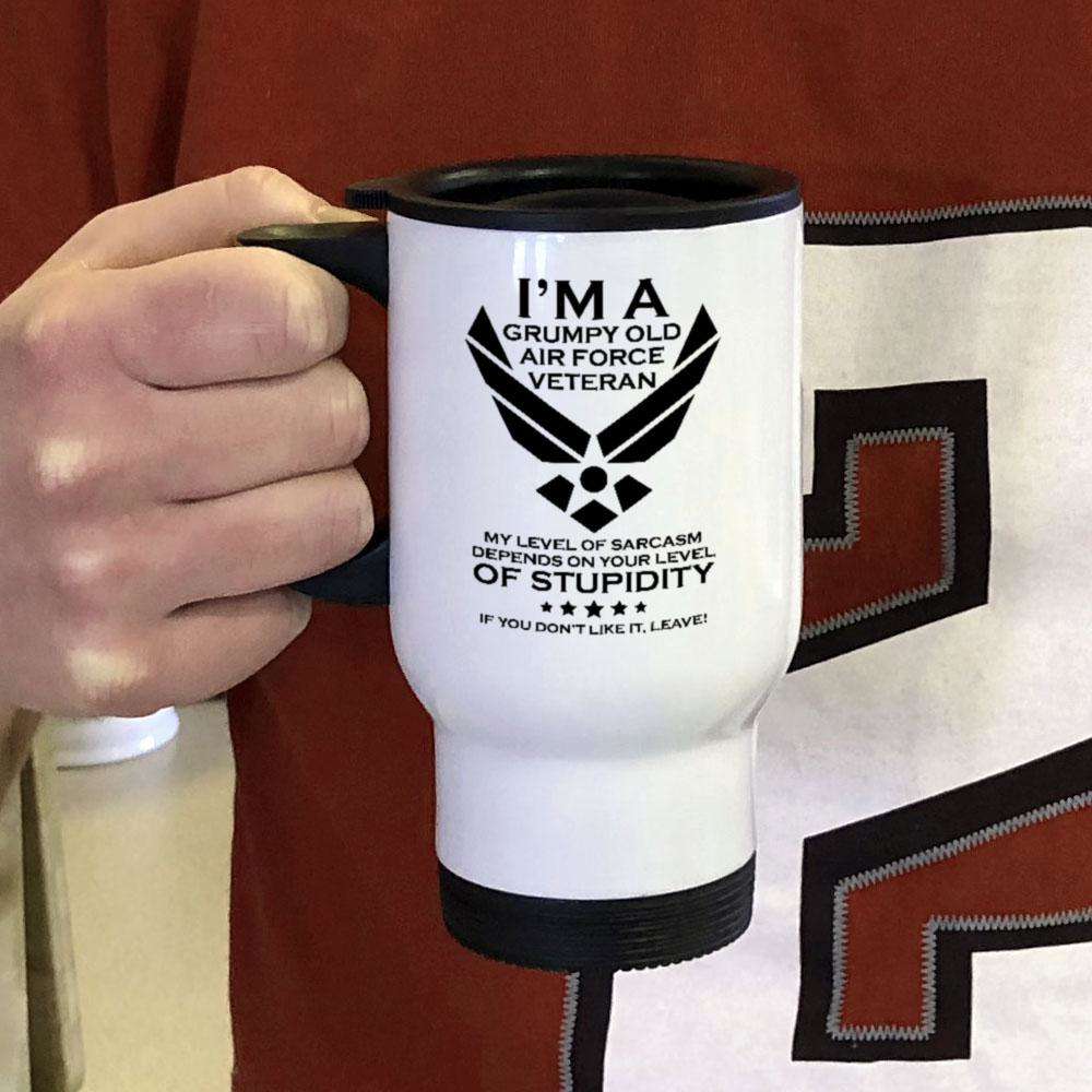 Designs by MyUtopia Shout Out:Grumpy Old Air Force Veteran Travel Mug