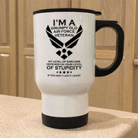 Load image into Gallery viewer, Designs by MyUtopia Shout Out:Grumpy Old Air Force Veteran Travel Mug

