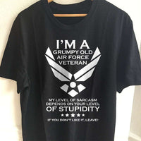 Load image into Gallery viewer, Designs by MyUtopia Shout Out:Grumpy Old Air Force Veteran Unisex T-Shirt,S / Black,Adult Unisex T-Shirt
