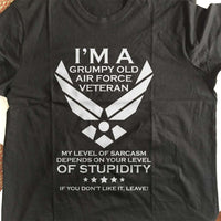 Load image into Gallery viewer, Designs by MyUtopia Shout Out:Grumpy Old Air Force Veteran Unisex T-Shirt
