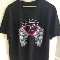 Load image into Gallery viewer, Designs by MyUtopia Shout Out:Guardian Angel Mom Adult Unisex T-Shirt,S / Black,Adult Unisex T-Shirt
