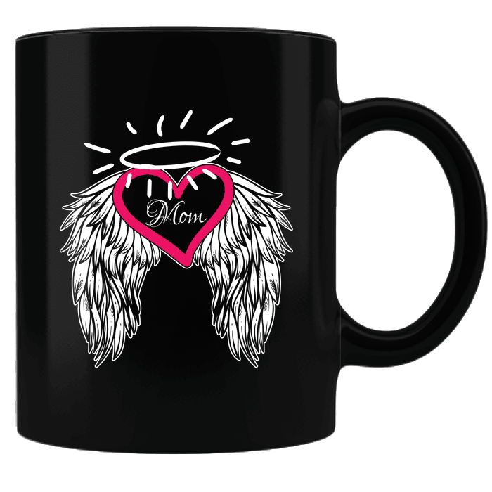Designs by MyUtopia Shout Out:Guardian Angel Mom Ceramic Coffee Cup,Black,Coffee Cup