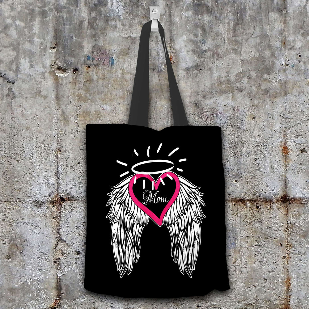 Designs by MyUtopia Shout Out:Guardian Angel Mom Fabric Totebag Reusable Shopping Tote