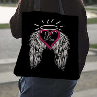 Load image into Gallery viewer, Designs by MyUtopia Shout Out:Guardian Angel Mom Fabric Totebag Reusable Shopping Tote
