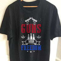 Load image into Gallery viewer, Designs by MyUtopia Shout Out:Guns Beer Freedom Adult Unisex T-Shirt,S / Black,Adult Unisex T-Shirt
