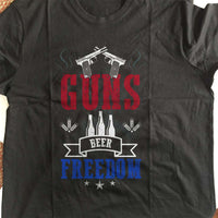 Load image into Gallery viewer, Designs by MyUtopia Shout Out:Guns Beer Freedom Adult Unisex T-Shirt
