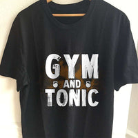 Load image into Gallery viewer, Designs by MyUtopia Shout Out:Gym and Tonic Adult Unisex Black T-Shirt,S / Black,Adult Unisex T-Shirt
