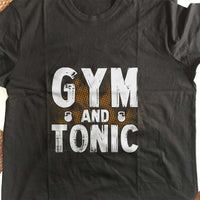 Load image into Gallery viewer, Designs by MyUtopia Shout Out:Gym and Tonic Adult Unisex Black T-Shirt
