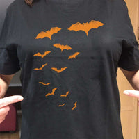 Load image into Gallery viewer, Designs by MyUtopia Shout Out:Halloween Bats Adult Unisex Cotton Short Sleeve T-Shirt
