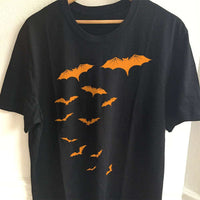 Load image into Gallery viewer, Designs by MyUtopia Shout Out:Halloween Bats Adult Unisex Cotton Short Sleeve T-Shirt,S / Black,Adult Unisex T-Shirt
