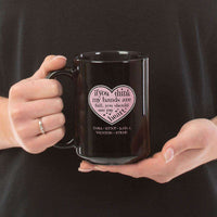 Load image into Gallery viewer, Designs by MyUtopia Shout Out:Hands are as Full as Mom&#39;s Heart Personalized with Kid&#39;s Names Black Coffee Mug
