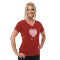 Load image into Gallery viewer, Designs by MyUtopia Shout Out:Hands are as Full as Mom&#39;s Heart Personalized with Kid&#39;s Names Ladies V Neck Tee
