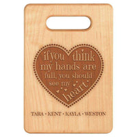 Load image into Gallery viewer, Designs by MyUtopia Shout Out:Hands are as Full as Mom&#39;s Heart Personalized with Kid&#39;s Names Maple Laser Engraved Cutting Board,6″ X 9″ / Maple,Cutting Board
