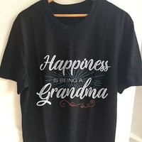 Load image into Gallery viewer, Designs by MyUtopia Shout Out:Happiness Is Being A GrandMa Adult Unisex Cotton Short Sleeve T-Shirt,S / Black,Adult Unisex T-Shirt

