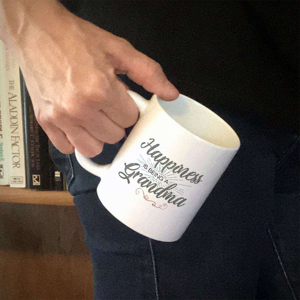 Designs by MyUtopia Shout Out:Happiness Is Being A GrandMa White Ceramic Coffee Mug