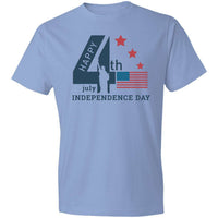 Load image into Gallery viewer, Designs by MyUtopia Shout Out:Happy 4th Independance Day Lightweight Cotton T-Shirt,Light Blue / S,T-Shirts
