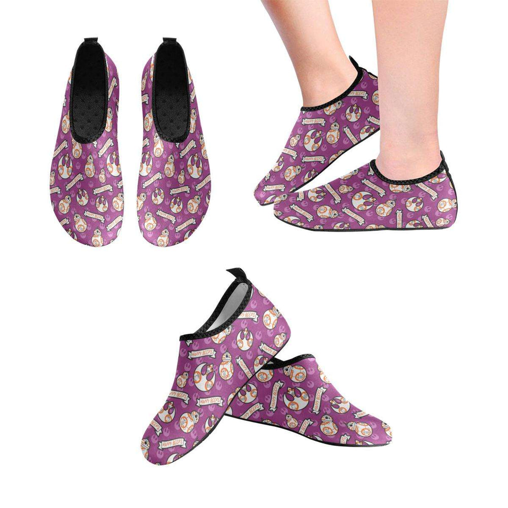 Designs by MyUtopia Shout Out:Happy Beeps Slip On Water Shoes / Barefoot Shoes Purple,US6-US7 / Men's,Water Shoes