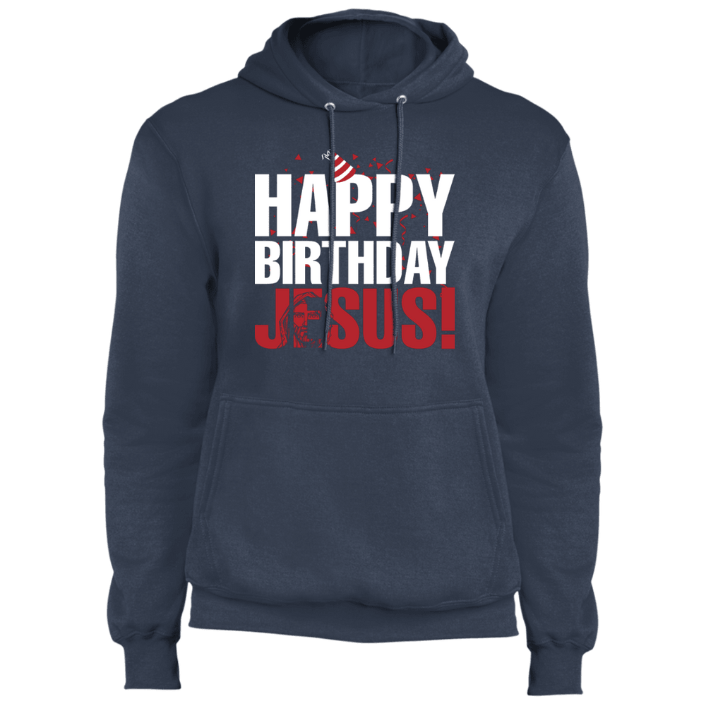 Designs by MyUtopia Shout Out:Happy Birthday Jesus - Core Fleece Unisex Pullover Hoodie,Navy / S,Sweatshirts