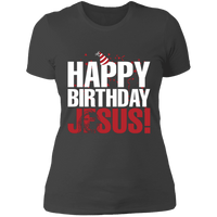 Load image into Gallery viewer, Designs by MyUtopia Shout Out:Happy Birthday Jesus - Ultra Cotton Ladies&#39; T-Shirt,Heavy Metal / X-Small,Ladies T-Shirts
